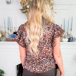 Patterson Flutter Sleeve Leopard Top THML 