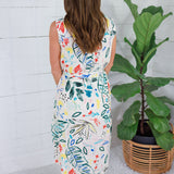 Patterson Multi Scribble Belted Midi Dress FATE