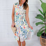 Patterson Multi Scribble Belted Midi Dress FATE