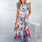 Paula Artist Floral Ric Rac Maxi Dress Karlie