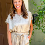Paula Gold Shimmer Button Top Molly Bracken