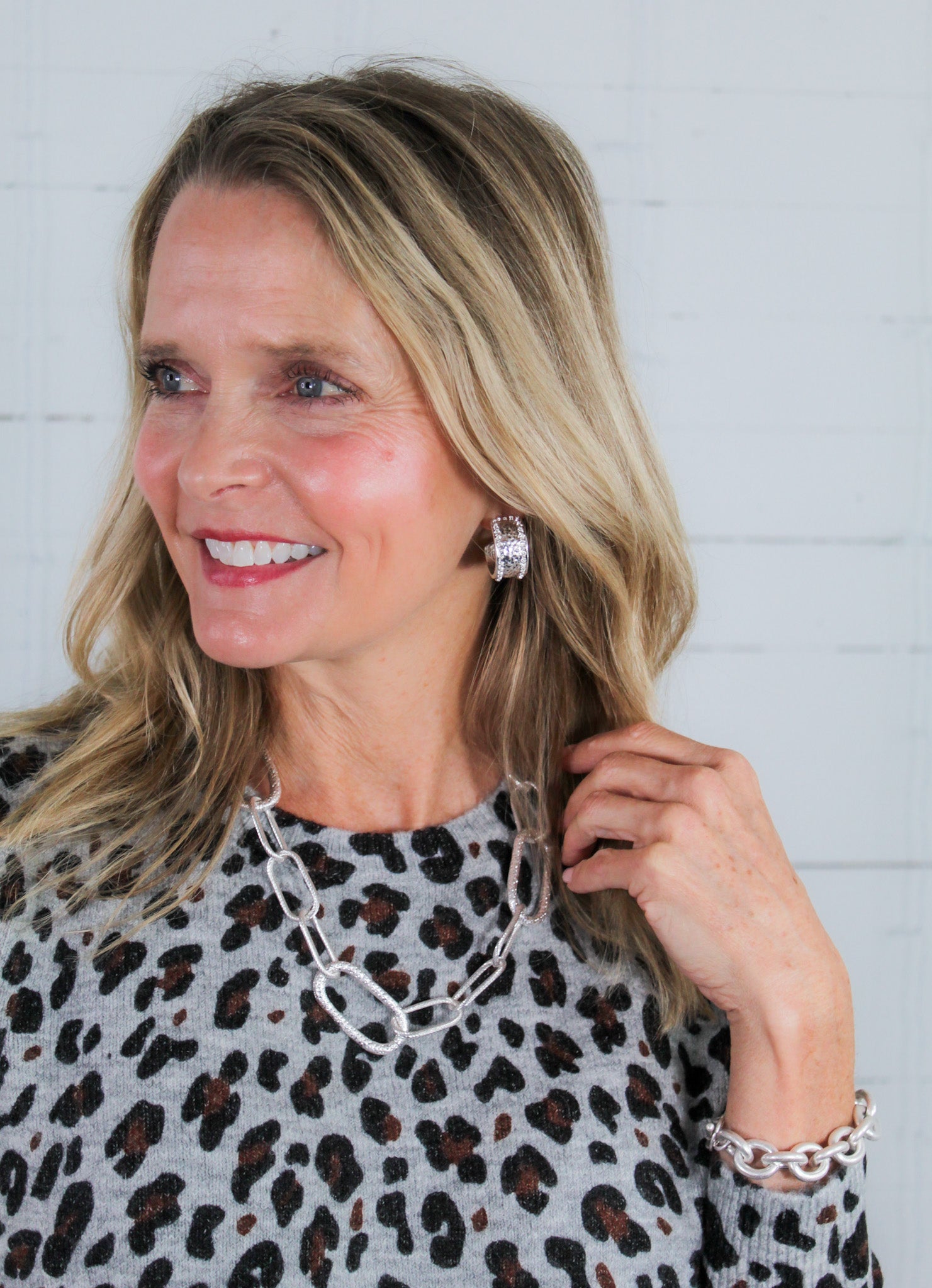 Paulette Grey Leopard Sweater Staccato