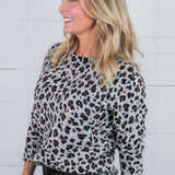 Paulette Grey Leopard Sweater Staccato