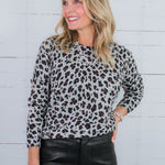 Paulette Grey Leopard Sweater Staccato
