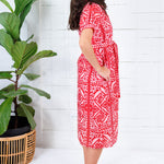 Paulette Pink + Raspberry Midi Dress