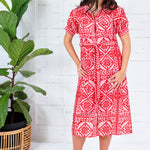 Paulette Pink + Raspberry Midi Dress