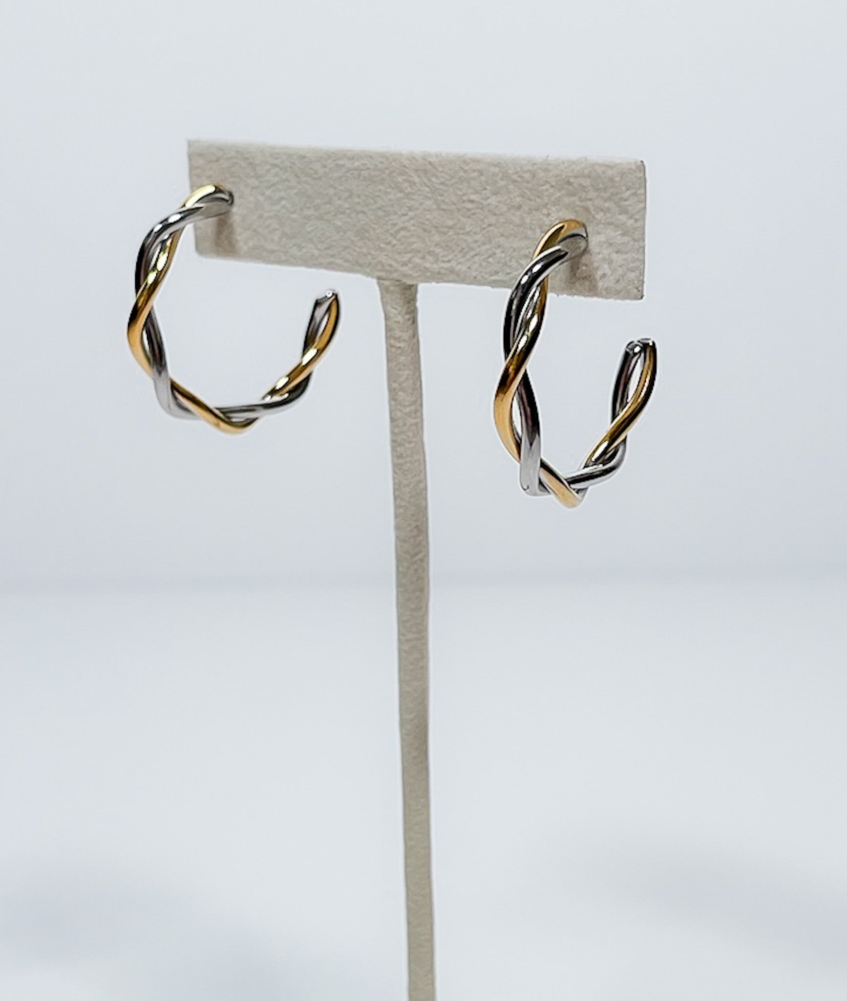 Paulette Two Tone Twist Hoops