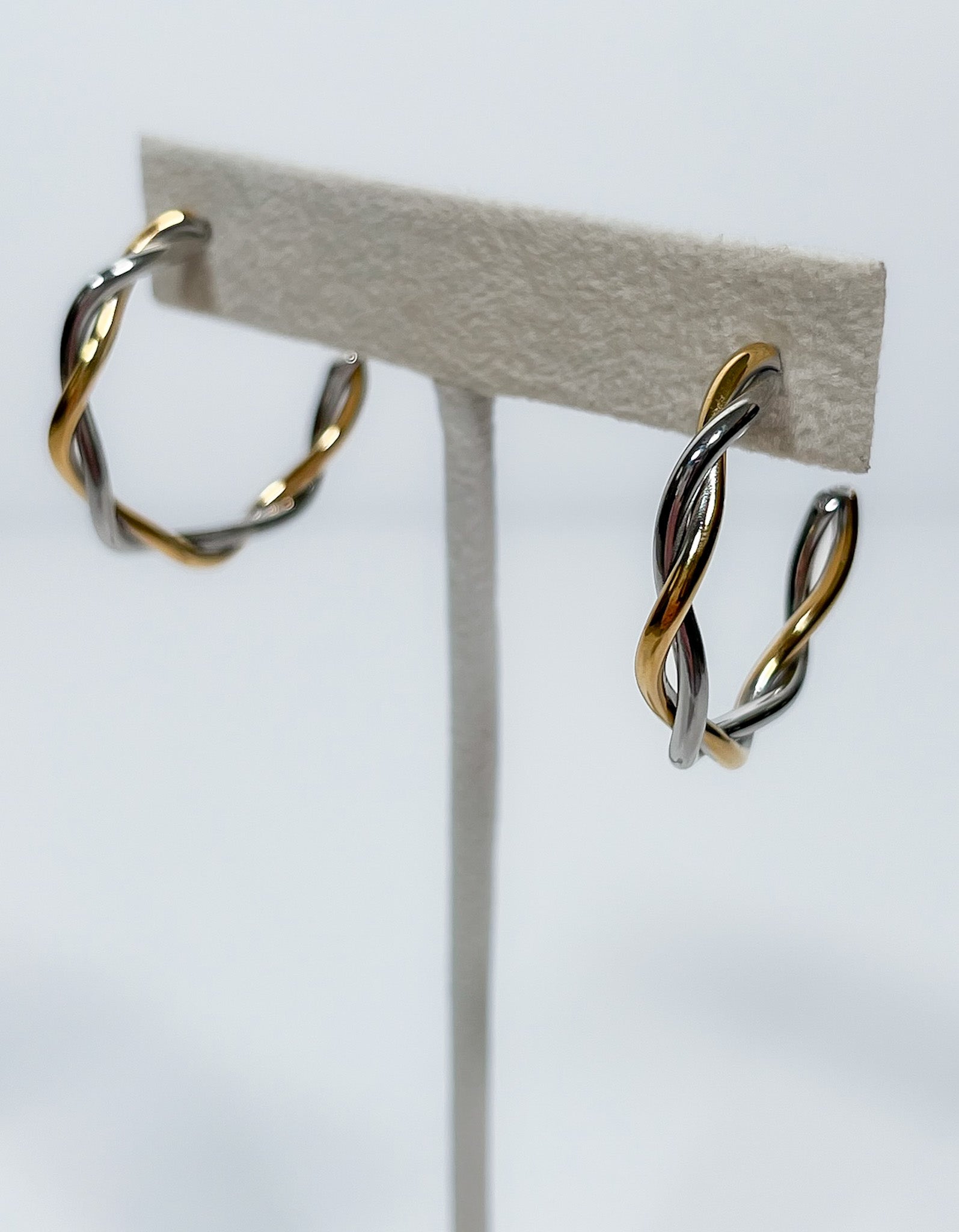 Paulette Two Tone Twist Hoops