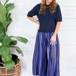 Pauline Navy Raw Edge Sweater Blu Pepper