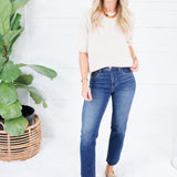 Pauline Oatmeal Raw Edge Sweater Blu Pepper
