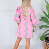 Paulson Pink + Green Mini Dress Entro