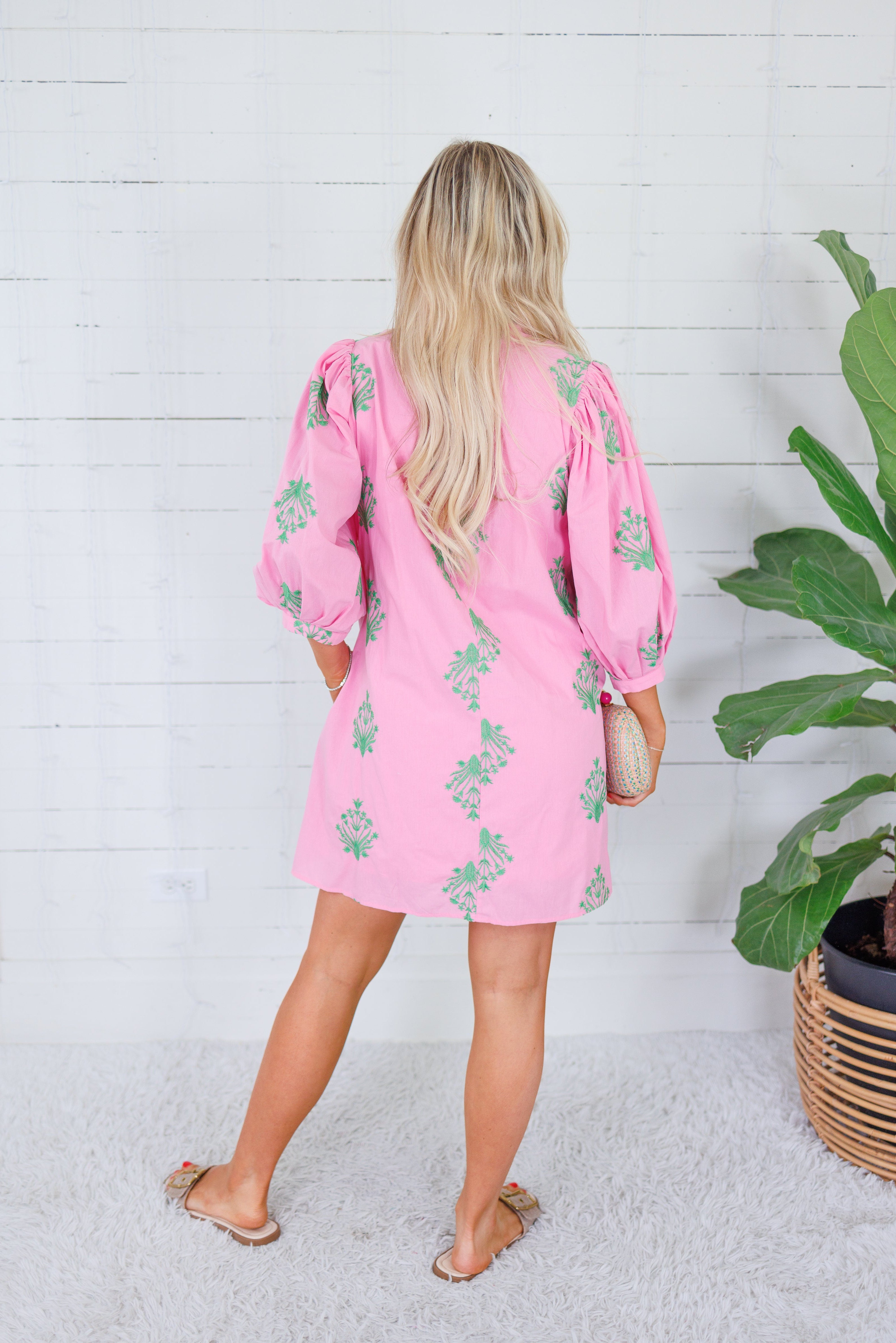 Paulson Pink + Green Mini Dress Entro