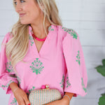 Paulson Pink + Green Mini Dress Entro
