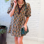 Pawley Black Geometric Mini Dress Entro 