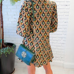 Pawley Black Geometric Mini Dress Entro 