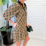 Pawley Black Geometric Mini Dress Entro 