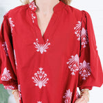 Peggy Merlot + Pink Florals Mini Dress Entro