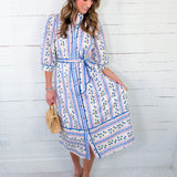 Percy Blue Floral Maxi Dress Entro