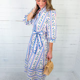 Percy Blue Floral Maxi Dress Entro