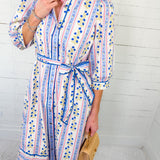 Percy Blue Floral Maxi Dress Entro