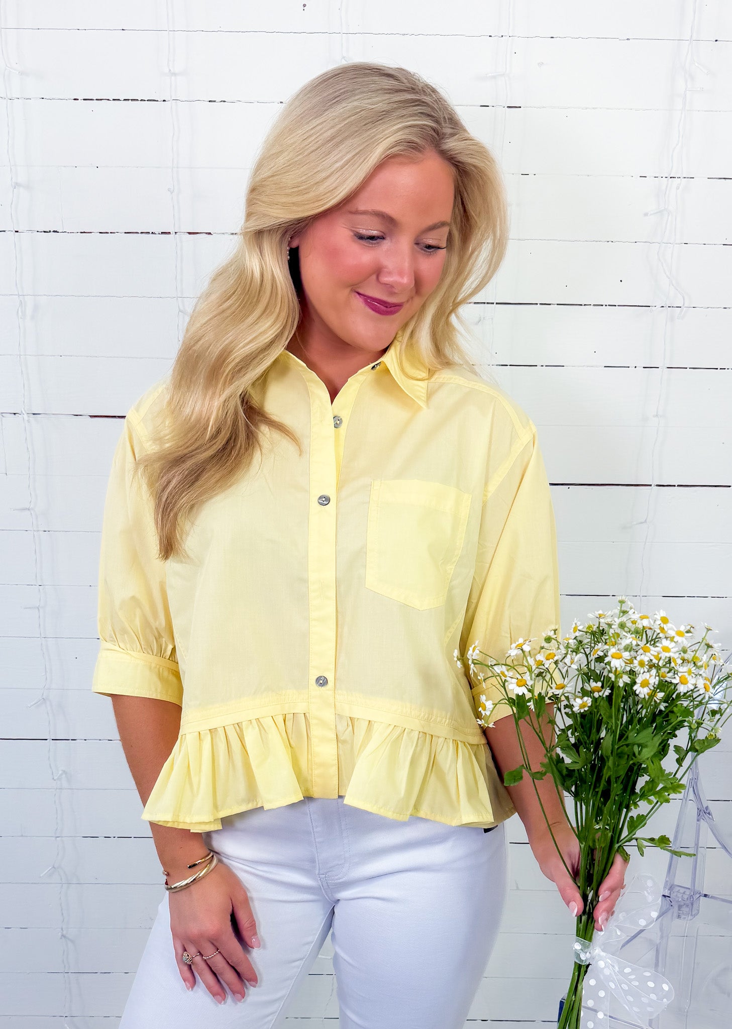 Perkins Sunny Yellow Flounce Top Entro