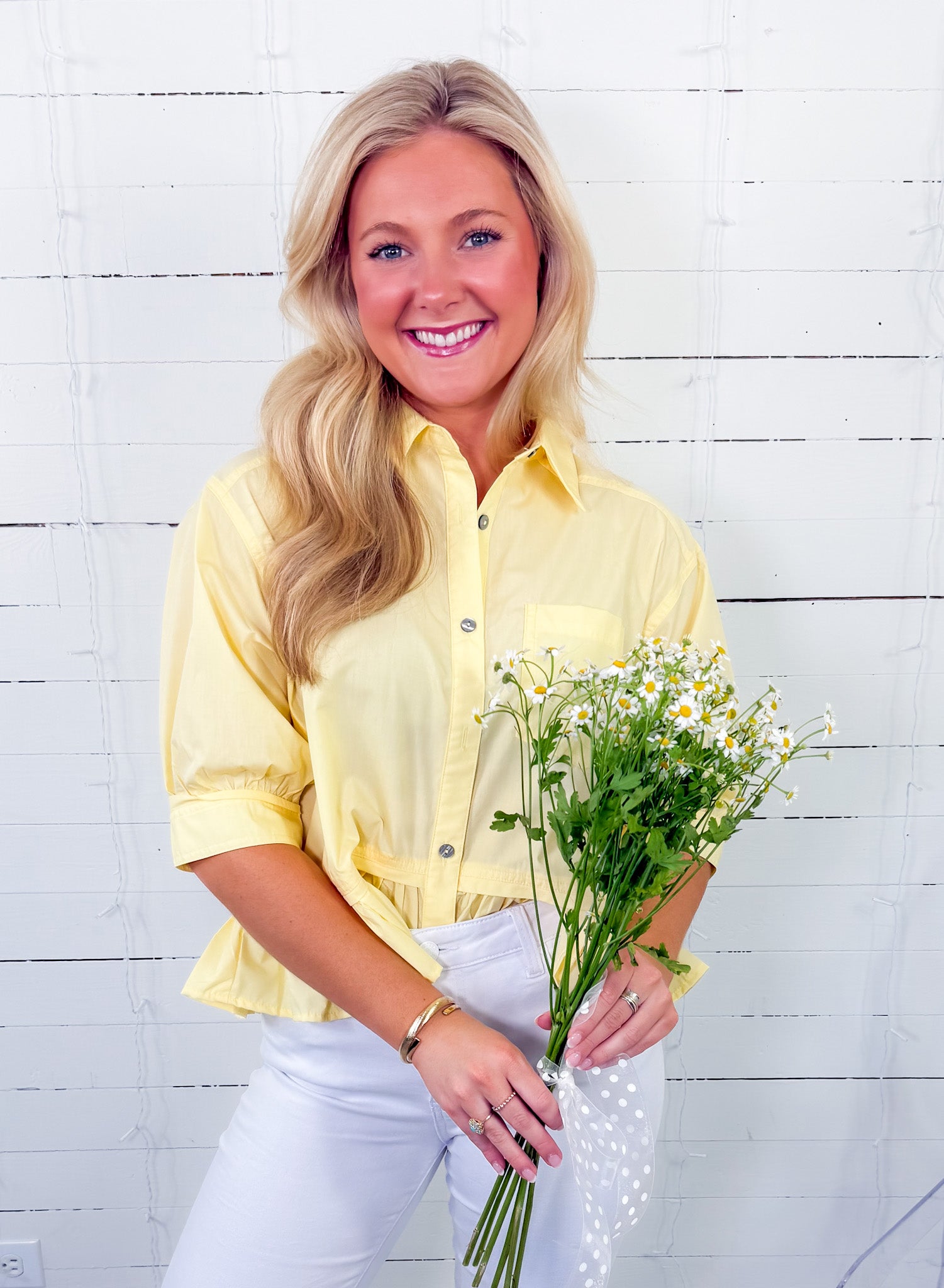 Perkins Sunny Yellow Flounce Top Entro