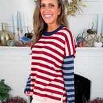 Persan Rose Stripe Sweater FRNCH