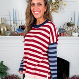 Persan Rose Stripe Sweater FRNCH