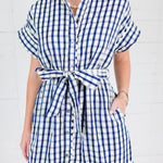Phillips Navy + Ivory Gingham Mini Dress