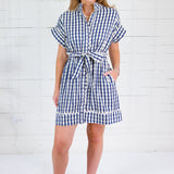 Phillips Navy + Ivory Gingham Mini Dress