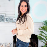 Phoebe Sand Zip Knit Cardigan KUT