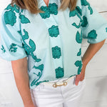 Phyllis Jade Floral Top Umgee