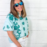 Phyllis Jade Floral Top Umgee