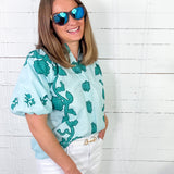 Phyllis Jade Floral Top Umgee