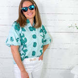 Phyllis Jade Floral Top Umgee