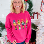 Pink Sequin Nutcracker Christmas Sweater