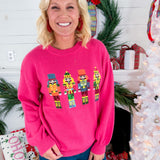 Pink Sequin Nutcracker Christmas Sweater