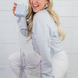 Piper Light Blue Mini Stripe Cardigan Things Between