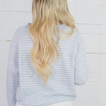 Piper Light Blue Mini Stripe Cardigan Things Between