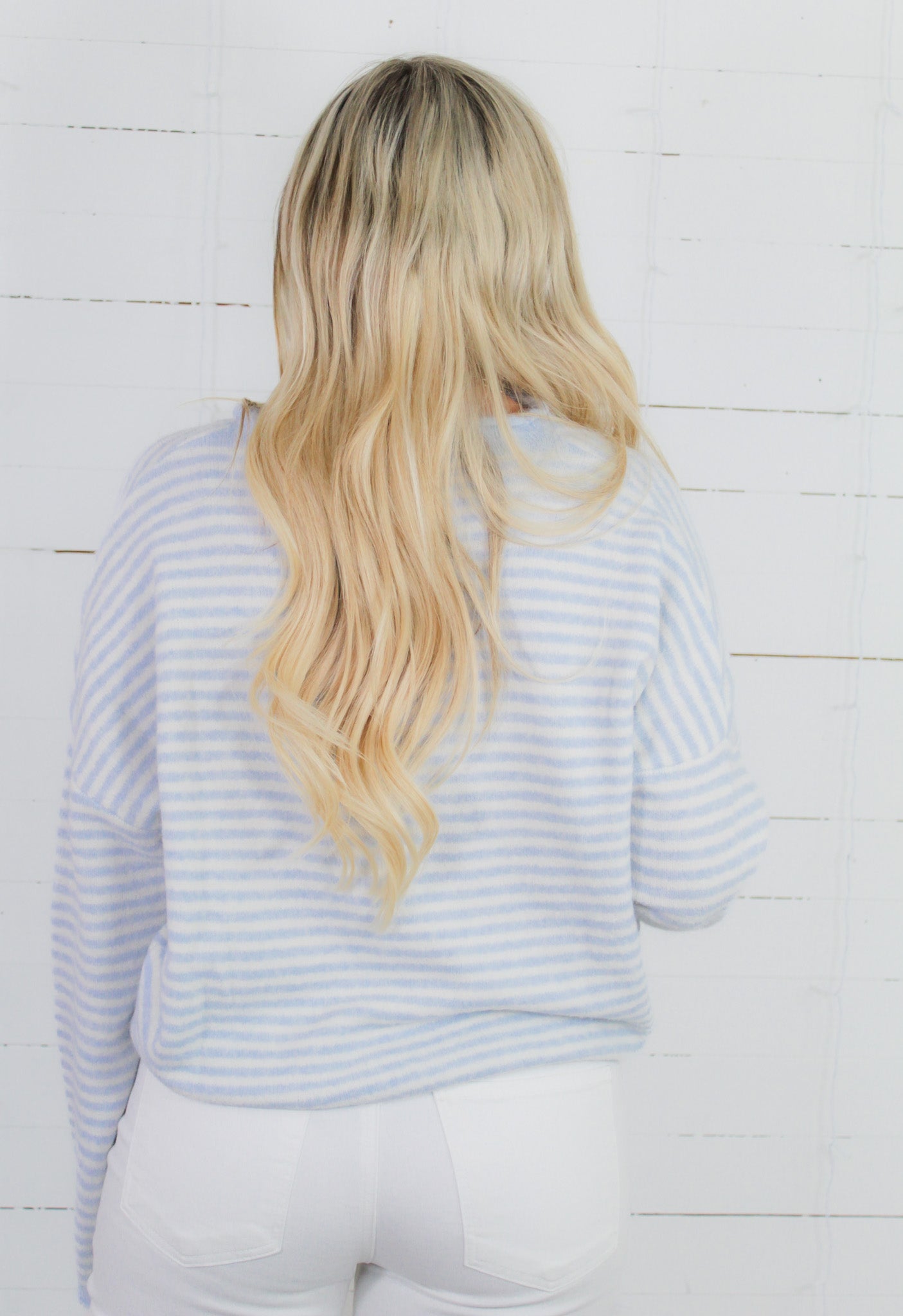 Piper Light Blue Mini Stripe Cardigan Things Between