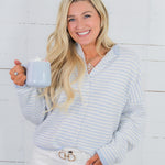 Piper Light Blue Mini Stripe Cardigan Things Between