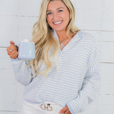 Piper Light Blue Mini Stripe Cardigan Things Between
