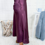 Piston Eggplant Silky Slip Skirt Molly Bracken