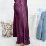 Piston Eggplant Silky Slip Skirt Molly Bracken