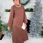 Plato Coffee Maxi Sweater Dress Entro