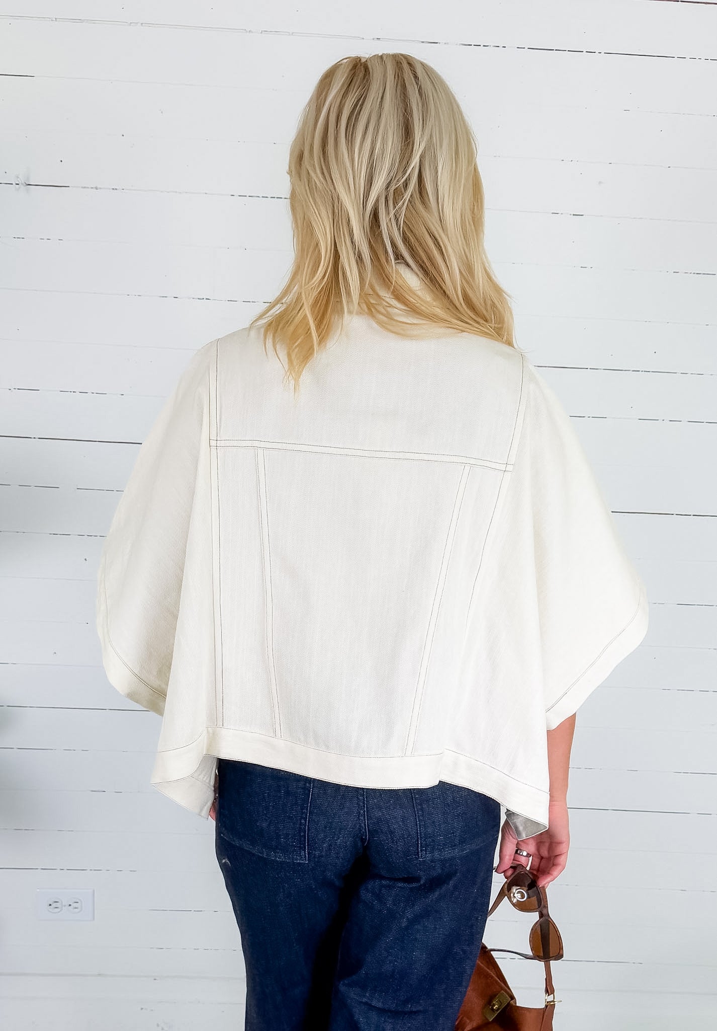 Plunkett Ecru Poncho Denim Jacket Entro