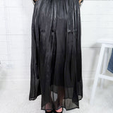 Poet's Black Silky Maxi Skirt