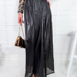 Poet's Black Silky Maxi Skirt