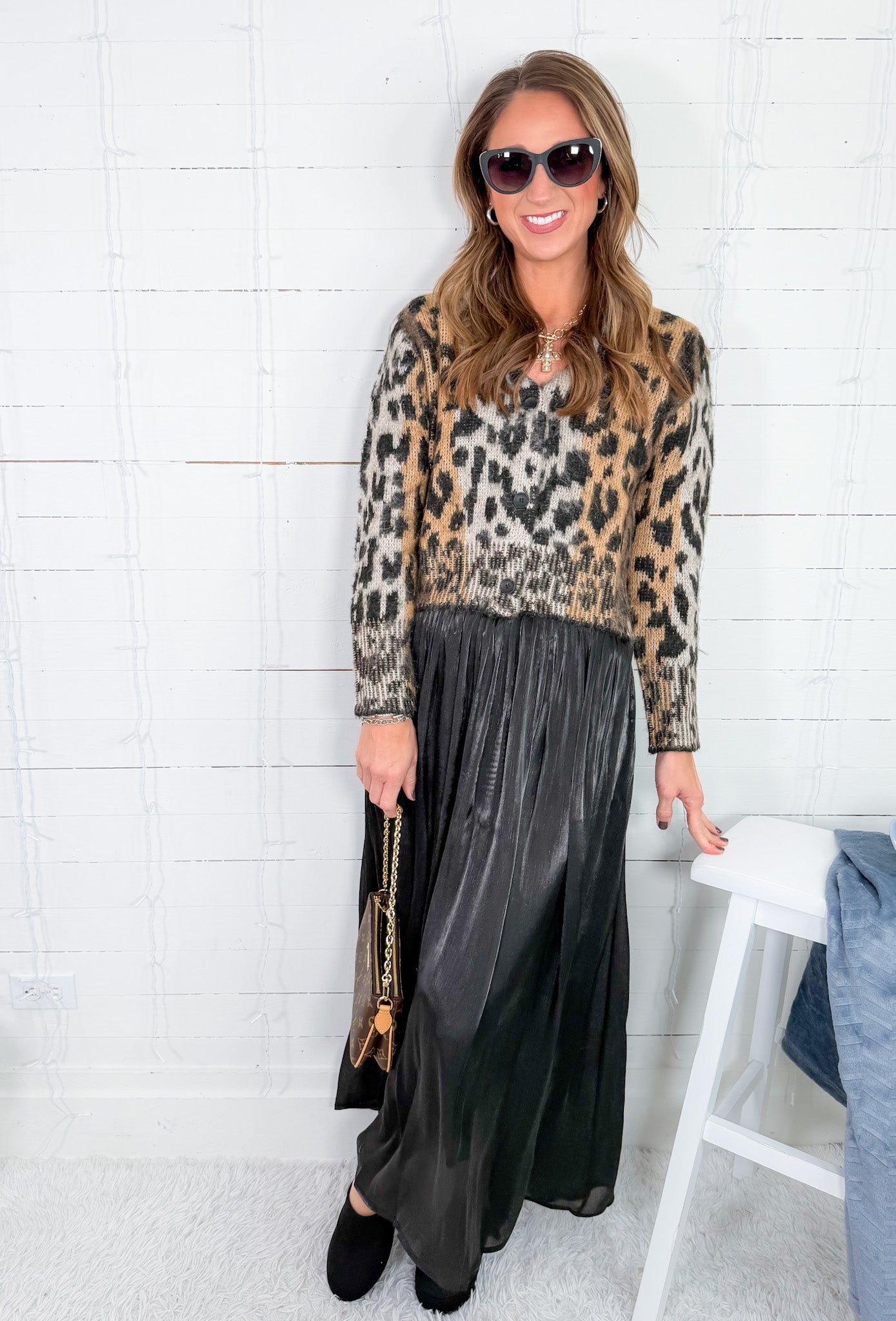 Poet's Black Silky Maxi Skirt