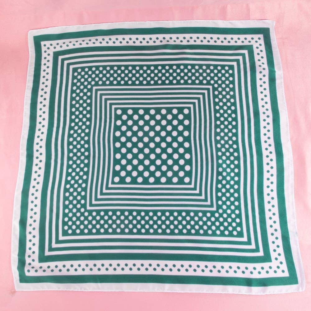 Polka Dot Concentric Square Print Scarf